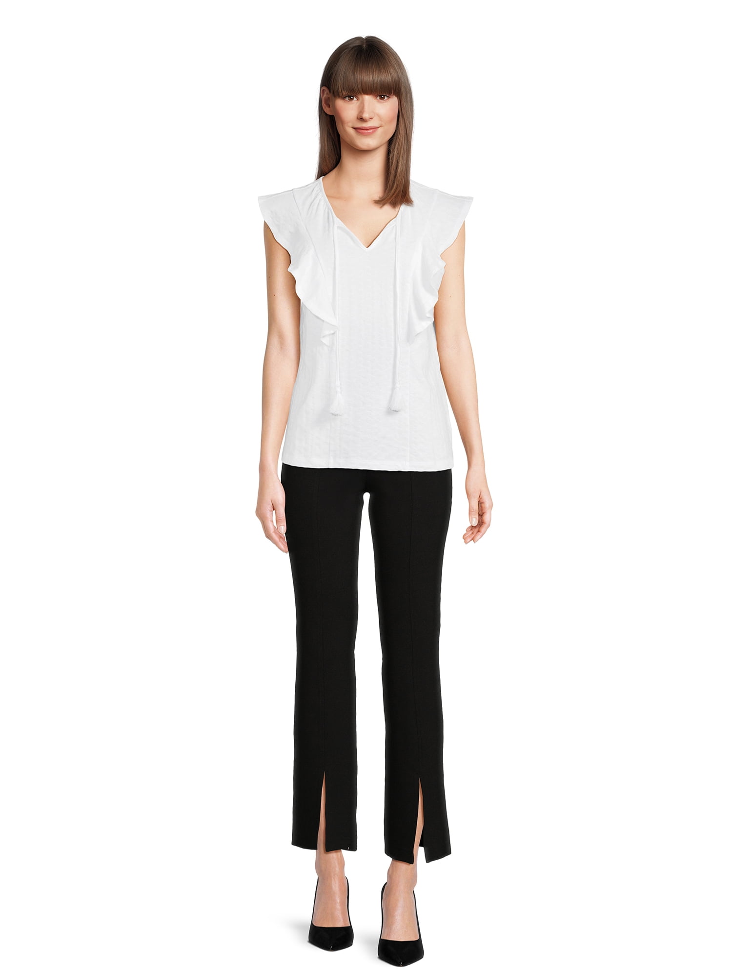 Time and Tru Women's Flare Ponte Pants, 30" Inseam for Regular
