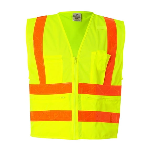 Kishigo Prismatic Hydrowick-Lite Multi Zipper Vest 1197-1198 Lime 5XL