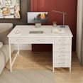 thumbnail image 4 of Casacomoda 40" Home Office Desk with 6 Drawers, Modern Computer Desk with Small Space, Corner Computer Desk, Pure White, 4 of 8