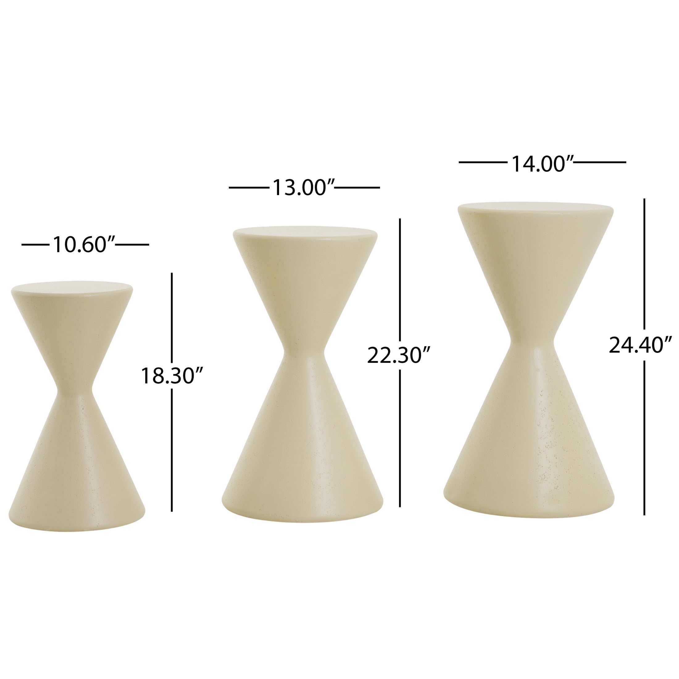 Christopher Knight Home Modern Round Garden Pedestal, Indoor Outdoor MGO Plant Stand, Beige, Set of 3