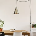 thumbnail image 2 of Kiven 1-Light Plug in Pendant Light,Industrial Hanging Light with 15FT Cord, Remote Control, Dimmable Ceiling Pendant Light, E26 Socket,Bronze Finish, 2 of 7
