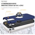 thumbnail image 5 of Case for iPhone12 6.1, Smooth Dual Layer Hard Military Phone Case with 360 Degree Ring Stand Silicone Bumper Shockproof Protective Case (Camera Protection) Magnetic Car Holder Cover-Blue, 5 of 7