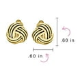 thumbnail image 4 of Bling Jewelry Womens Rope Cable Twist Love Knot Clip-On Earrings Gold Plated, 4 of 5
