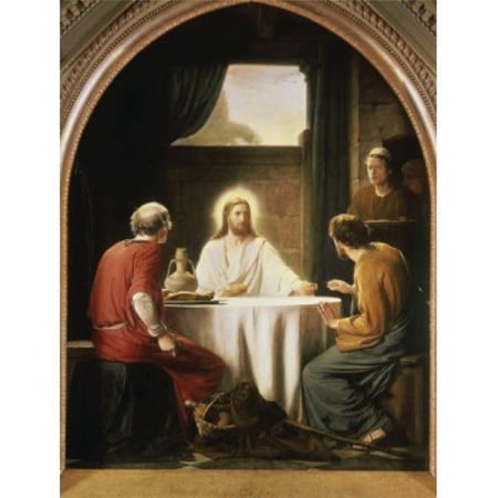 Christ At Emmaus Carl Heinrich Bloch - 1834-1890 Danish Poster Print - 18 x 24