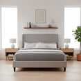 thumbnail image 4 of Ilios Innova | Cama Queen Size Gris con Cabecera Tapizada en Lino y Poliéster | Estructura de Madera Resistente | Diseño Elegante y Cómodo., 4 of 9