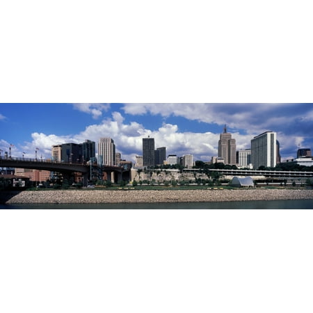 Skyscrapers in a city Mississippi River St Paul Minnesota USA Canvas Art - Panoramic Images (7 x
