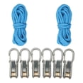 thumbnail image 2 of DYNWAVECA Rope with Roller Tensioner Heavy Duty Multipurpose Professional Paracord Adjuster Rope Tightening Tool for Outdoor Gear Tarps 2 Ropes 6 Hooks, 2 of 8
