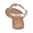 thumbnail image 3 of GC Shoes Women's Jeweled T Strap Flat Sandals, Dressy Summer Ankle Buckle Flats, Comfortable Fashion Sandal, Ann/Gold/9.5, 3 of 5