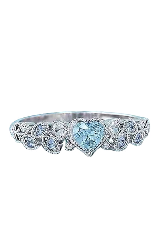 Ladies' jewelry Heart Ring Fashion Jewelry 925 Sterling Silver Shiny Full Purple CZ Crystal Diamond Amethyst Love Heart Engagement Wedding Ring