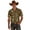Coffee, variant on T-Shirts For Men Cowboy Print Short Sleeve Casual Button Down Camp Classic Yoke Male Tees