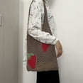 thumbnail image 5 of Knitted bag, mesh tote bag, hollow bag, strawberry bag, wool bag, female bag, 5 of 5