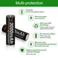 thumbnail image 2 of Palogreen AA Rechargeable Battery 20-Pack High Capacity 1.2V Ni-MH Double A Batteries 3000mAh with Battery Case fot solar light, 2 of 7