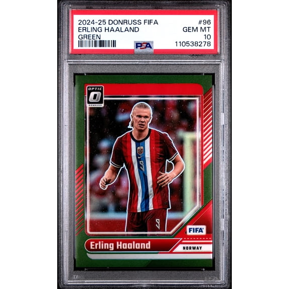 2024-25 Panini Donruss FIFA Erling Haaland #96 Green PSA 10 /5