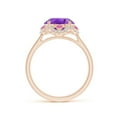 thumbnail image 2 of ANGARA Natural 3.15 Ct. Amethyst with Pink Sapphire Halo Ring in 14K Rose Gold for Women (Ring Size: 9), 2 of 10
