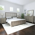 thumbnail image 5 of Ennesley Gray Wood Upholstered Panel Bed, King Size, 5 of 6