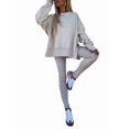 thumbnail image 2 of Conjunto de Sudadera y Leggings para Mujer, 2 Piezas, Sudadera Extragrande, Pantalones Ajustados y Chándal Albaricoque XL, 2 of 9