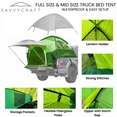 thumbnail image 3 of Savvycraft Pickup Truck Bed Tent for Full Size Truck 6.4'-6.7' Bed, Waterproof P3000mm 2-Person Double Layer Truck Bed Camping Tent, Expandable Awning, Rainfly, Storage Bag Included Green/Gray, 3 of 8