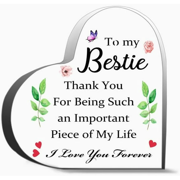 To My Bestie Thank You For Being Such An Important Piece Of My Life I Love You Forever Inspirational Gifts For Friends, Gifts For Family Coworker Home Decorative Signs