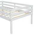 thumbnail image 3 of Bellemave Twin Size Low Loft Bed Frame with Slide and Ladder Low Bed Frame With Roof and Guardrails Junior Loft Bed Solid Wood Bed, No Box Spring Needed, White, 3 of 11