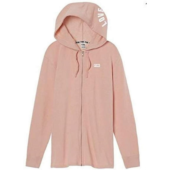 Victoria's Secret Pink Side Slit Full Zip Hoodie Color Ballet Pink Size Small NWT