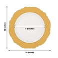 thumbnail image 2 of BalsaCircle WHITE GOLD 10 Round 10" Disposable Salad Plastic Plates Blossom Design Party Tableware Decorations, 2 of 8