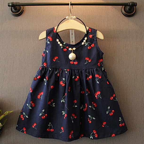 Vestido de princesa de verano Fiesta de bebé Vestidos de desfile de bodas (azul)(90) Likrtyny Para estrenar