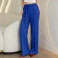 thumbnail image 7 of Qingpeng Womens Plus Size Wide Leg Pants High Waisted Elastic Palazzo Casual Pants Beach Trousers with Pockets, 7 of 7