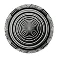 thumbnail image 2 of Nawypu Table Oil Proof Waterproof Table Cloth Geometric Circular Stripe Pattern Outdoor Round Table Cover Waterproof Round Table Top Covers Abstract&nbsp;Tables Black and White, 2 of 7