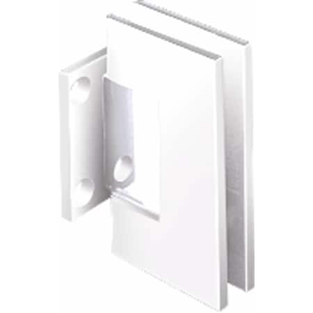 - CRL White with Chrome Center Block Junior Geneva 074 Series Wall Mount Short Back Plate Hinge