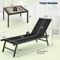 thumbnail image 3 of Gymax 3pcs Patio Chaise Lounge Set Aluminum Recliner Chair Table Outdoor, 3 of 10