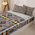 thumbnail image 3 of jejeloiu Calm Tribal Zipper Twin Comforter Sets with Fitted Sheet and 2 Pillowcases,Serene Print Zipper Bedding Set For Boys,Gray Multicolor,Light Gray Reversible,4 Pieces, 3 of 7