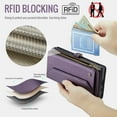 thumbnail image 6 of Crossbody for Samsung Galaxy S23 Ultra Case Wallet【RFID Blocking】with 10-Card Holder Zipper Bills Slot, Soft PU Leather Magnetic Shoulder Wrist Strap for Galaxy S23 Ultra Wallet Case Women, Purple, 6 of 10