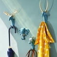 thumbnail image 1 of Dengjunhu Deer Head Antlers Single Wall Hook, Wild Animal Shaped Hanger Wall Mounted Coat Hat Key Hook Heavy Duty Safari Vintage Home Decor Gift, 1 of 7