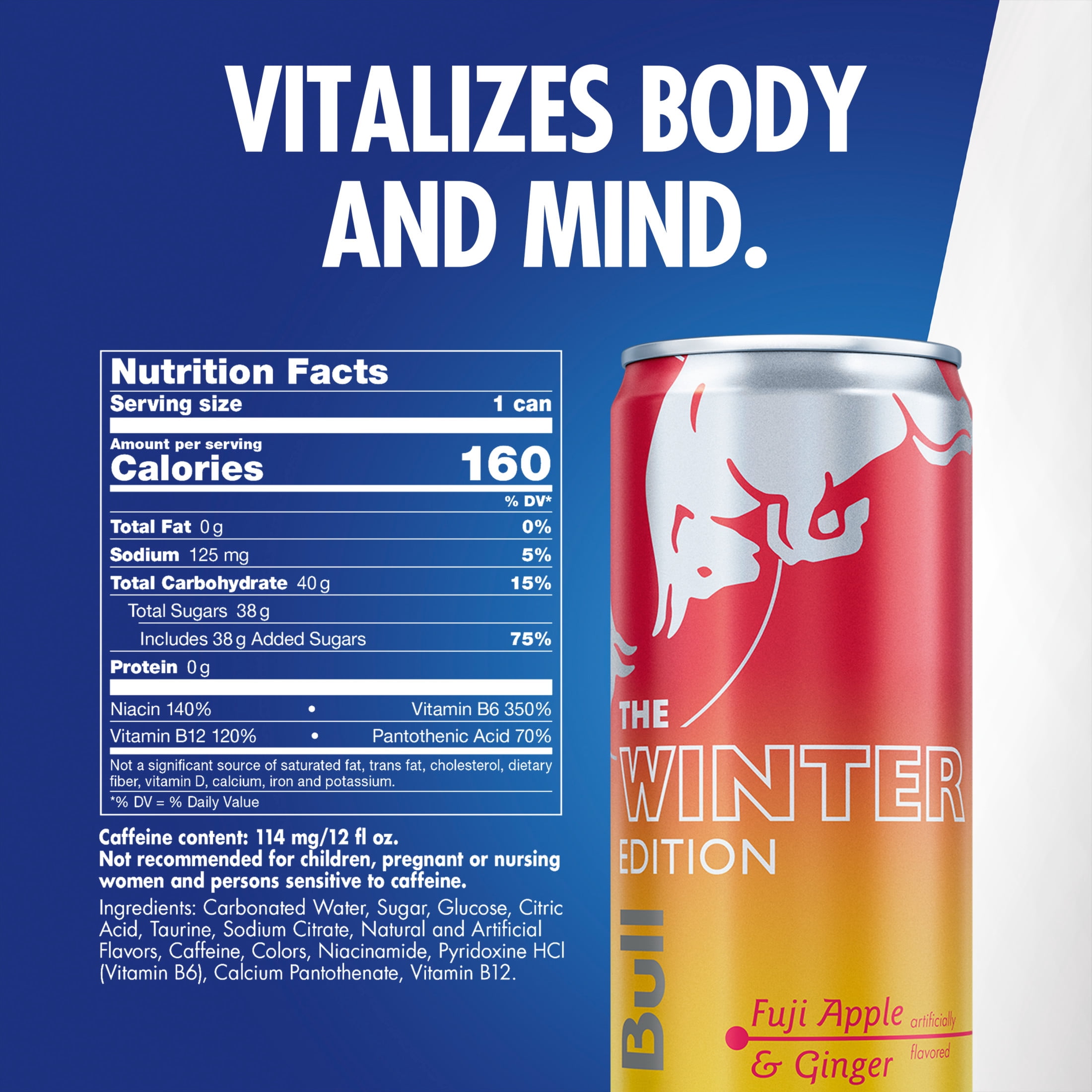 Red Bull Winter Edition Energy Drink,  Fuji Apple & Ginger,  12 fl. oz.,  6 x 4 Cans