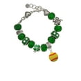 thumbnail image 2 of Delight Jewelry Silvertone Large Optic Yellow Softball - Green Irish Luck Bead Charm Bracelet, 7.5", 2 of 4