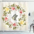 thumbnail image 1 of Ambesonne Rose Shower Curtain, Vintage Wreath Butterfly, 69"Wx75"L, Multicolor, 1 of 3