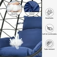 thumbnail image 2 of Clearance! Hanging Wicker Egg Chair, Outdoor Patio Hanging Chairs with Stand, UV Resistant Hammock Chair with Comfortable Cushion, Durable Indoor Swing Egg Chair for Bedroom, Garden, Backyard, 2 of 8