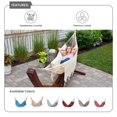 thumbnail image 6 of Sol Living Bahia Brazilian Patio Hammock Crochet Cotton Hammock Single Hammock for One Person Outdoor Patio Swing Chair Hand Woven Mayan Hammock Use Inside Outside Backyard Decor Porch Swing - Natural, 6 of 7