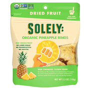 Solely Organic Vegan Dried Pineapple Rings, 3.5 oz [Pack of 6]