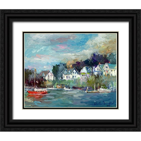 Wallich, Richard 14x12 Black Ornate Wood Framed with Double Matting Museum Art Print Titled - Dock