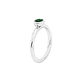 thumbnail image 3 of Gem & Harmony Lab-Created Emerald Ring 2/5 Carat (Ctw) in Sterling Silver for Women, 3 of 6