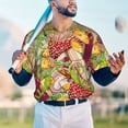 thumbnail image 5 of Lsque Bright Mushrooms Pattern Mens Polo Golf Shirts Funny Graphics Shorts Sleeve Button Shirts Baseball T-shirt-4X-Large, 5 of 7