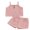 Pink, variant on vera natura Baby Girl 2Pcs Summer Outfits Sleeveless Button Front Cami Tops   Shorts Set Infant Clothes