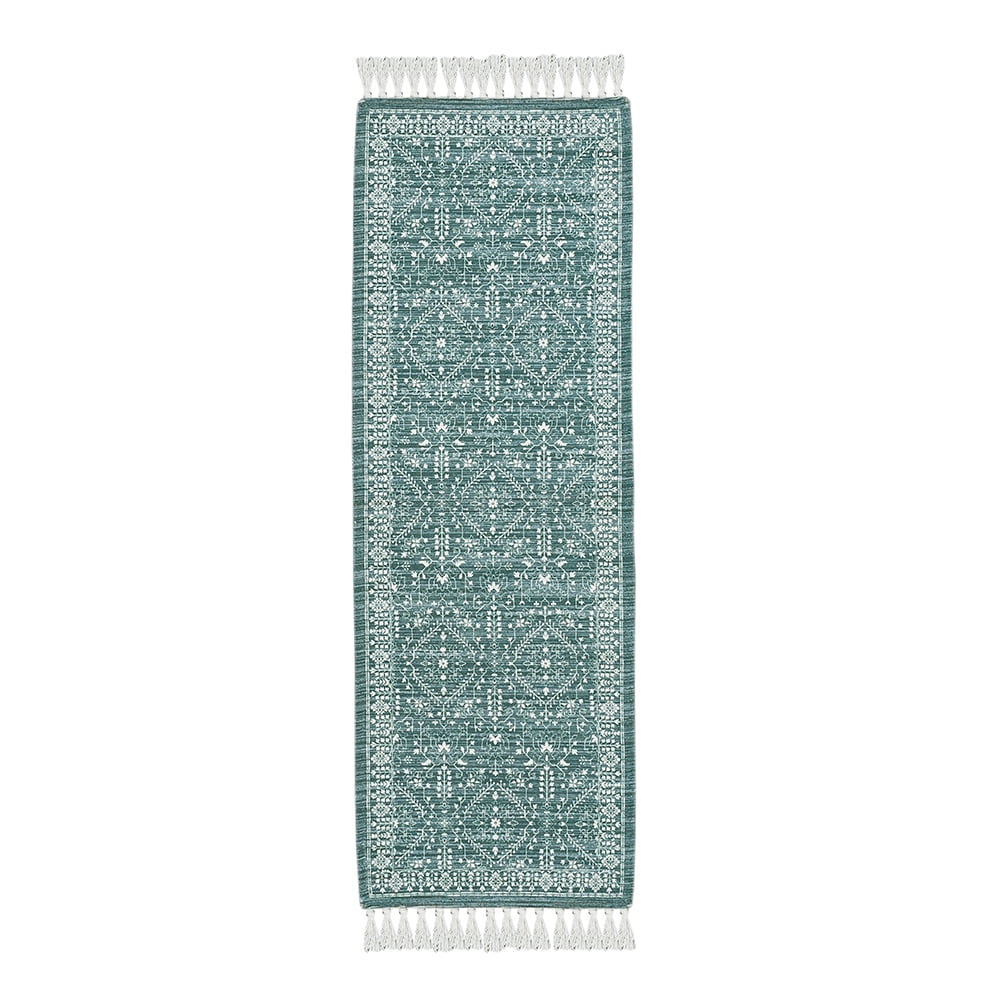 Mainstays Wexford Indoor Runner Rug, Teal, 20 in x 60 in