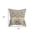 thumbnail image 3 of Beige Blue Distressed Floral Pattern Throw Pillow, 3 of 8