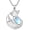 Style 1, variant on 925 Sterling Silver Fox/Penguin/Cat/Dog/Rabbit/Deer/Panda Necklace, Animal Moonstone Necklace Jewelry,Birthday Gift for Women,with 18"+2" Chain