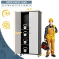 thumbnail image 3 of IKIMI 71" Tall Metal Garage Storage Cabinet with Locking Doors and Wheels, Rolling Garage Tool Cabinet with 3 Adjustable Shelves, Black/Grey, 3 of 7