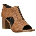 thumbnail image 2 of Roper Womens Mika Floral Embossed Peep Toe Zippered Shootie Pumps Casual Sh, 2 of 5