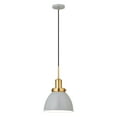 thumbnail image 4 of Evelyn&Zoe 12" Matte Gray/Brass Metal Pendant, 4 of 10