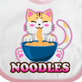 thumbnail image 4 of Inktastic I Love Noodles with Cat Illustration Boys or Girls Baby Bib, 4 of 4